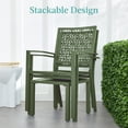 thumbnail image 5 of Best Choice Products 3-Piece Stackable Patio Bistro Set, Outdoor Chat Furniture w/ 2 Chairs, Table - Sage Green, 5 of 8