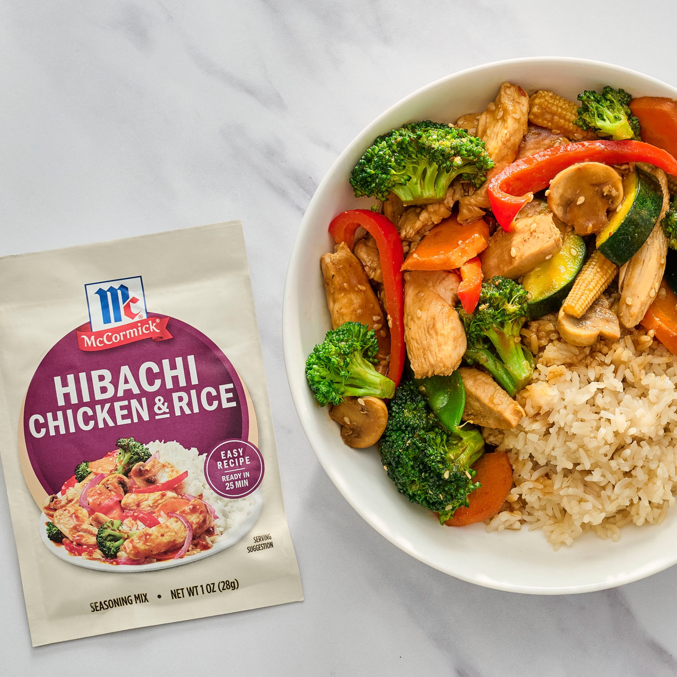 (6 pack) McCormick Hibachi Chicken & Rice Seasoning Mix, 1.0 oz Packet