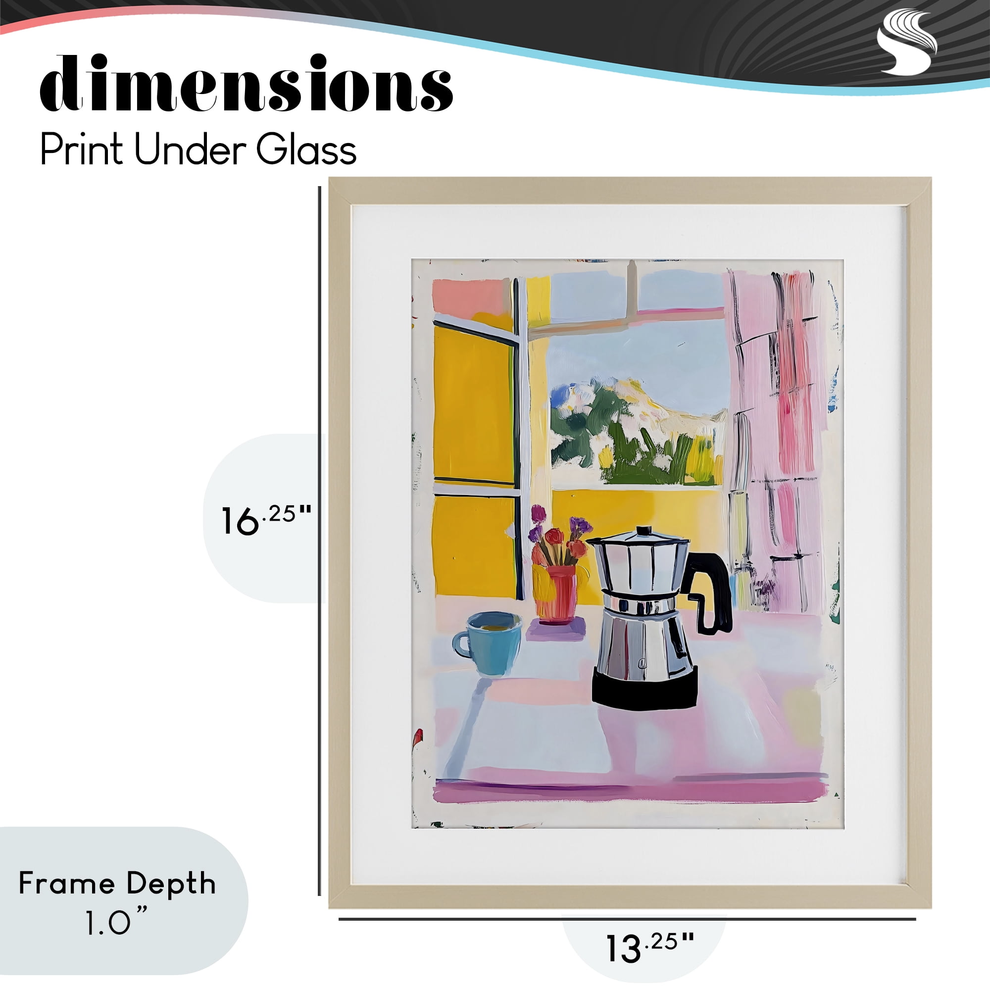 Stupell Industries Italian Moka Pot Kitchen Birch Framed Print Under Glass, design by The Prints Vibe