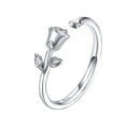 thumbnail image 2 of Fiudx Anillo de Rosa, Elegante Anillo de Plata de Ley 925, Anillo Ajustable para Dama, Anillo de Corona Hipoalergénico, Regalo para Ella, para Ocasiones Especiales, Uso Diario, Incluye Caja., 2 of 7