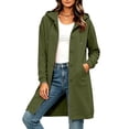 thumbnail image 7 of YFNNUP Women's Button Hoodies Long Tunic Sweatshirts Oversized Fleece Casual Long Sleeve Hoodie Jacket Coat with Pockets Army Green,M, 7 of 7