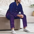 thumbnail image 7 of Susaid Neon Glitter Print Men's Long Sleeve Pajama Set, Two-Piece Button-Down Loungewear PJs Set, Comfortable Sleepwear for Relaxation-XX-Large, 7 of 7