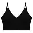 thumbnail image 2 of HVOBTTY Womens Basic Bras, Bras for Women, Women's Solid Color Underwear Gathered without Steel Rings Suspender Beautiful Back Bra Black, XL, 2 of 3