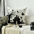 thumbnail image 5 of Sm:)e Jack-O'-Lantern Dead Tree Witch Castle Bat Halloween Throw Pillow Cover 18x18 Inch Decorative Outdoor Cushion Covers, 5 of 6