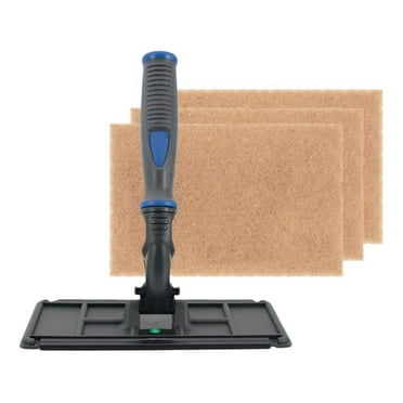 Blue TechnoPad Window Cleaning Kit with Walnut Scrub Pads