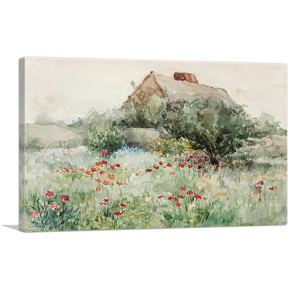 ARTCANVAS Irving Barker House Paradise Hills Canvas Art Print by John La Farge - Size: 12" x 8" (0.75" Deep)