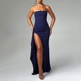 thumbnail image 2 of Vestido de Longitud de Rodilla, Color Sólido Estampado en Caliente Perspectiva Envoltura de Ropa Interior para el Pecho Y el Abdomen, 2 of 7
