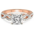 thumbnail image 4 of 5 Carat IGI Certified Princess Shape Lab Grown Diamond Engagement Ring | 14K Rose Gold |Lorene Twisted Shank Diamond Ring | FG-VS1-VS2 Quality Friendly Diamonds, 4 of 5