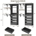 thumbnail image 5 of Homieasy Adjustable Closet Organizer System with 8 Wooden Drawers & 4 Hanging Rods & Adjustable Shelves, Heavy-Duty Wardrobe Tower sets for Bedroom/Laundry/Entryway Gray Oak, 5 of 7