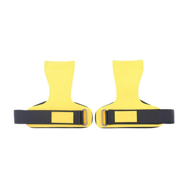Corturas de muñeca de levantamiento de pesas empuñaduras de levantamiento de pesas para filas de Amarillo
