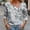 #374-Gray, variant on Craaazy T Shirts For Women Retro Floral Print Button Blouses Tunic Square Neck 3/4 sleeve Tops Gifts For Women