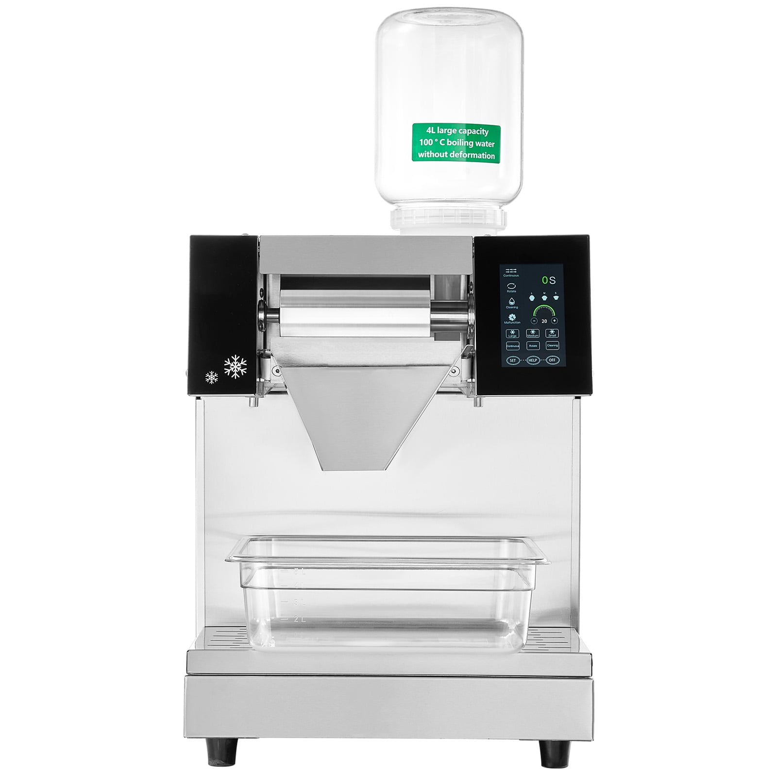 KFFKFF Industrial Snowflake Ice Producer, 573LBS/24H Snowflake Ice Creation Device, Metallic Ice Grinding Apparatus, Powered Frosty Cone Fabricator, Air Circulation Mechanism for Quick Heat Reduction
