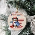 thumbnail image 3 of Republican Miniature American Shepherd Making Woof Count Election 2024 Ceramic Round Ornament MAS Dog Lover Gifts Home Tree Decor - 01002, 3 of 5