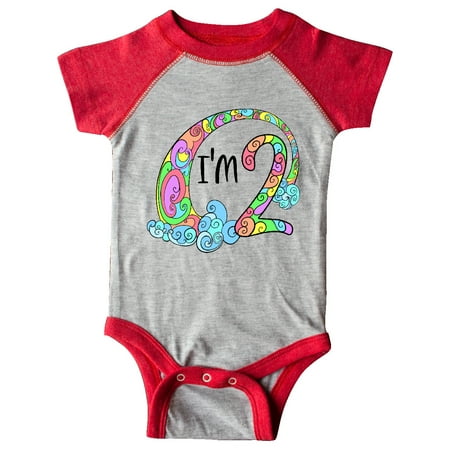 

Inktastic I m 2 Second Birthday Rainbow Swirls Gift Baby Boy or Baby Girl Bodysuit