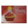 thumbnail image 1 of 40th Birthday Cutting Board, Delicious Cupcake with Candlestick Dots and Stars Romantic Design, Decorative Tempered Glass Cutting and Serving Board, Small Size, Red Orange Blue, by Ambesonne, 1 of 1