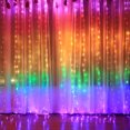 thumbnail image 1 of Cortina de luces LED decorativas con control de voz y música por USB para festivales, celebraciones y ambientes interiores, 1 of 6