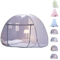 thumbnail image 4 of keepw Foldable Three Door Mongolian Yurt Net Ceiling Net Dome Net Ceiling Hanging Bedroom Double Bed Canopy blue 230x900cm, 4 of 6
