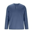 thumbnail image 3 of GuangCheng Mens Henley Shirts,Long Sleeve Casual Tee,with Chest Pockets,Comfort,Loose Fit,Pullover Tops,Navy,Size M, 3 of 5