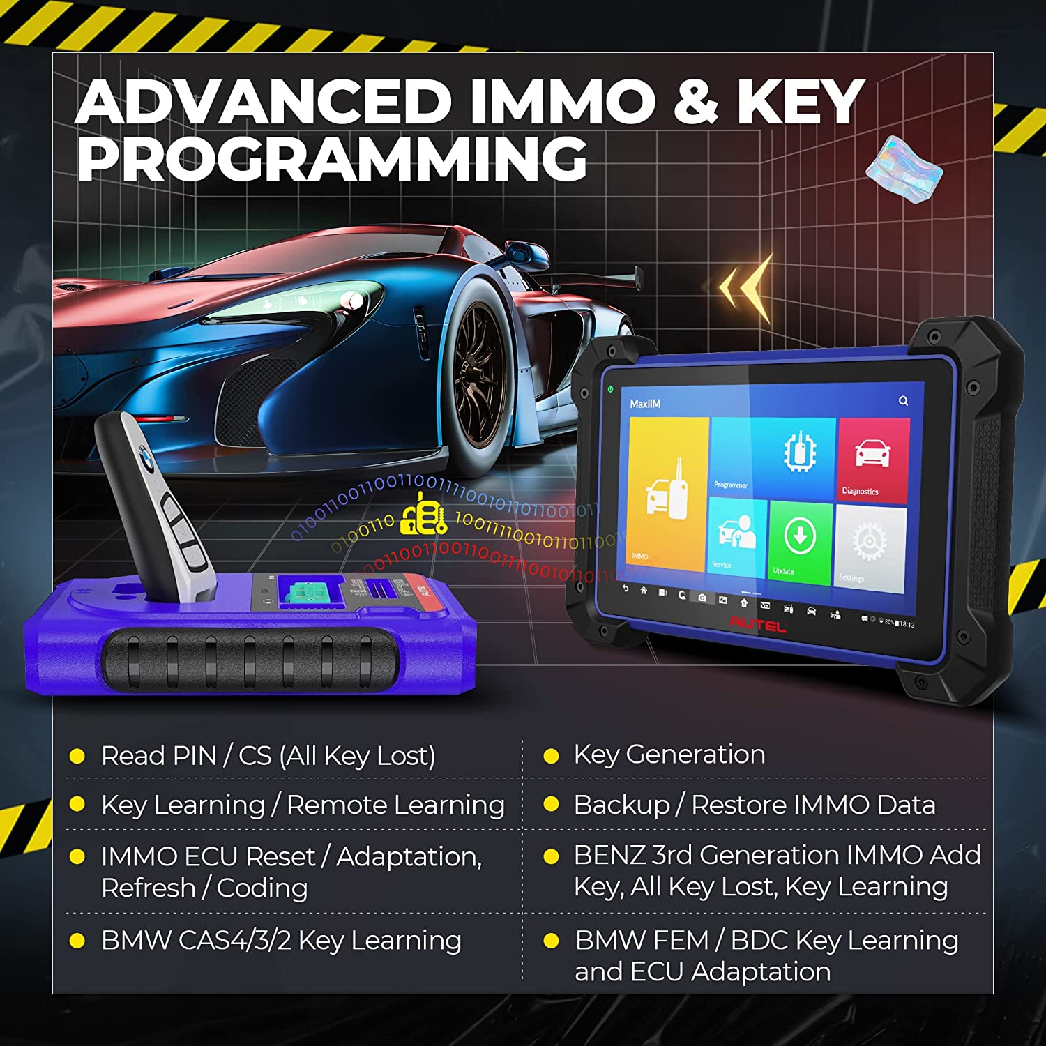 Autel MaxiIM IM608 Pro Car Diagnostic Scan Tool IMMO  Key FOB Programming  Tool with XP400 Pro Key Programmer, ECU Coding, 37+ Services, Years Free  Update