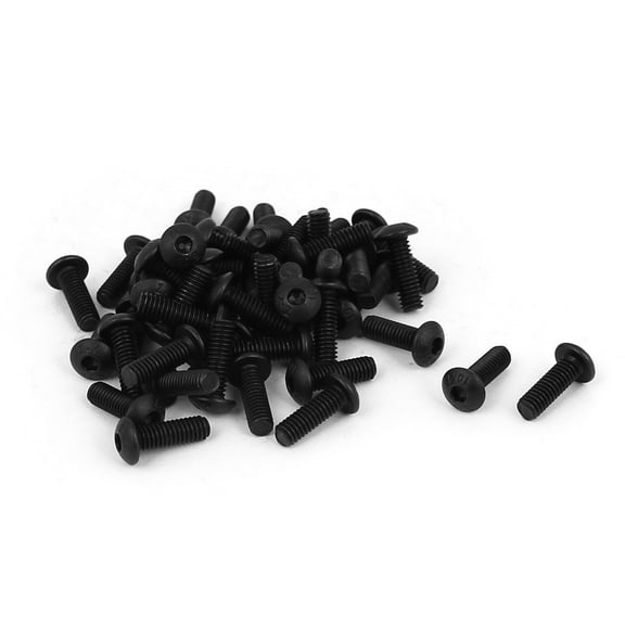 Unique Bargains M4x12mm 10.9 Alloy Steel Button Head Hex Socket Cap Screw Bolt Black 50pcs