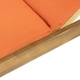 thumbnail image 3 of Noble House Bexley Cushion Acacia Wood Outdoor Chaise Lounge - Set of 2, Teak/Orange, 3 of 8