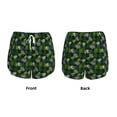 thumbnail image 5 of Xecao's Tropical Leaves1 for a double-layer running short for women, perfect for gym, tennis, and more, featuring a convenient pocket., 5 of 9