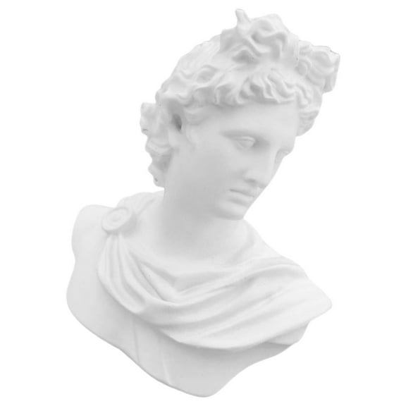 Amosfun White Resin Small Bust Sculpture for Desk Decoration and Home Ornament