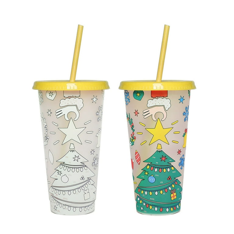 LHWEN Christmas Color Changing Cup Temperature Sensitive Coffee Mug 24oz PP  Plastic Cold Beverage Color-Changing Cup with Handle Fun Holiday Gift Idea  for Coffee Lovers Not Dishwasher Hand Wash - Walmart.com