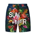 thumbnail image 4 of Lsque Mens Swim Trunks Summer Birds and Flowers Pattern - Bathing Suit Compression Liner - Beach Swim Shorts Swimwear - (S-3XL) - Stretch Quick Dry -Medium, 4 of 9