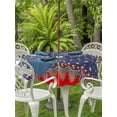 thumbnail image 3 of Outdoor Tablecloth with Umbrella Hole for Patio/Picnic/Party/Camping, Independence Day Waterproof Table Cloth Round Cover Washable, 4th of July Star Blue Red Striped (Dia 54"), 3 of 8