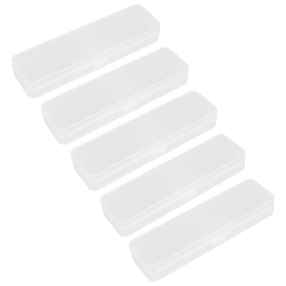 HONITANO 5Pcs Pencil Storage Box with Lid for Students and Office Workers