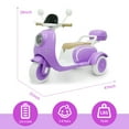 thumbnail image 3 of TCARAIWEN 12V Kids Electric Motorcycle Battery 3-Wheeler Tricycle w/Bluetooth Music LED Storage Box Purple, 3 of 6