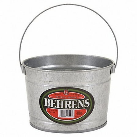 Behrens 3/4 gal Round Bucket, 7 1/4 in Dia, Silver, Galvanized Steel B325