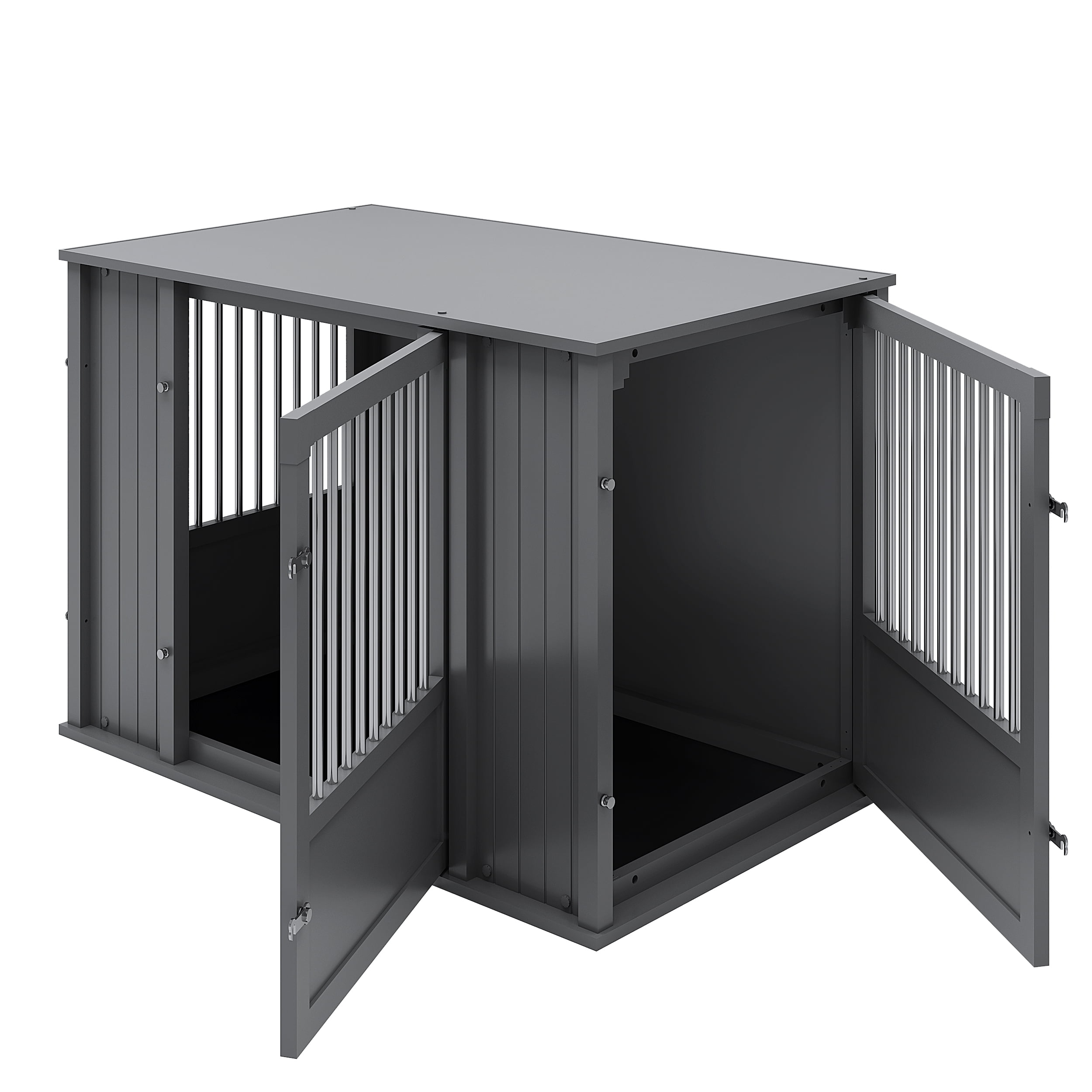 New Age Pet® ECOFLEX® Flexi Door X Large Dog Crate in Black with Brushed Stainless Bars