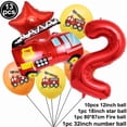 thumbnail image 3 of 1set Fire Truck Balloons Set Red 32inch Number Balloon Flame Balloons for Baby Shower Firefighter Birthday Party Decoration, 3 of 5