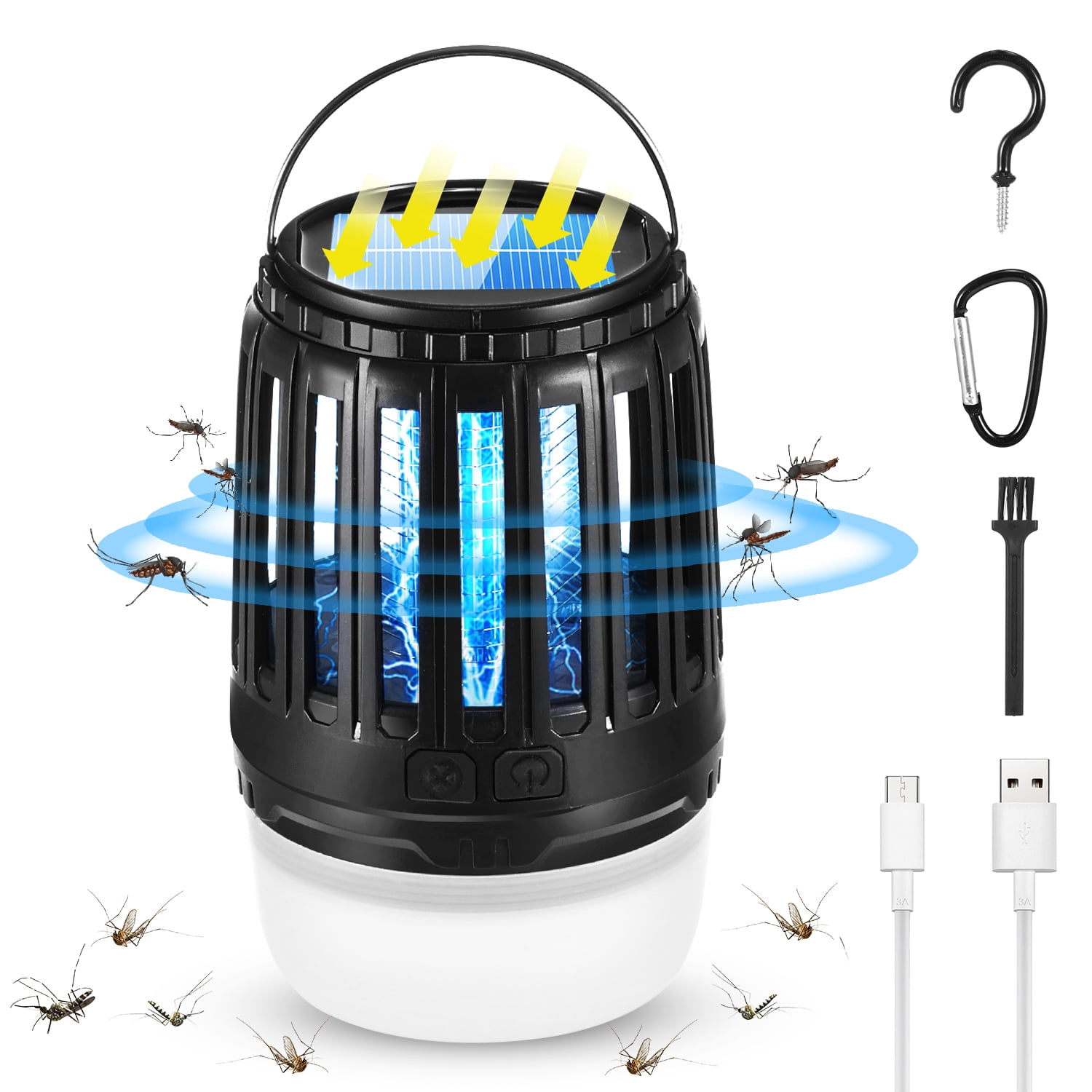 Petbank Bug Zapper Outdoor, Electric Insect Killer Waterproof Outdoor Bug Zapper/Camping Lantern, USB Rechargeable, Orange