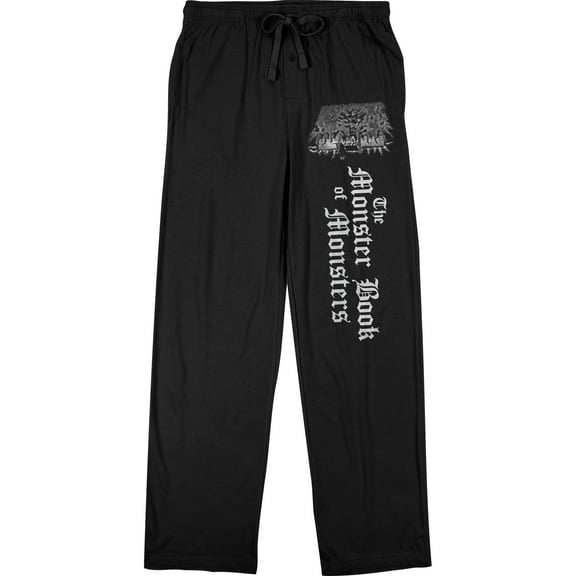 Harry Potter Care of Magical Creatures Monster Book of Monsters Men's Black Sleep Pajama Pants-XL