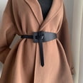 thumbnail image 3 of Lady Robe Rétro Asymétrique Cravate Ceinture en Cuir Synthétique Bande Wrap Noir, 3 of 8
