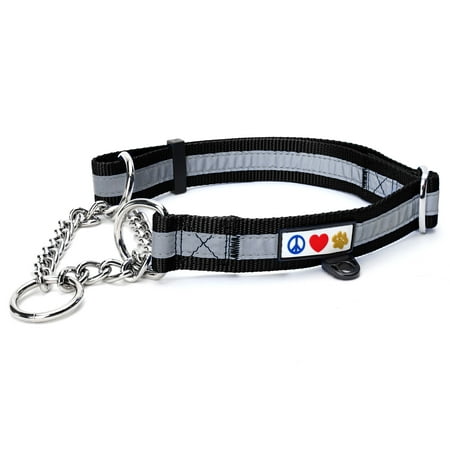 UPC: 0735255518177 | Pawtitas Martingale Dog Collar with Chain Reflective Dog Training Collar for Large Dogs Dog Collar for Large Dog – Black