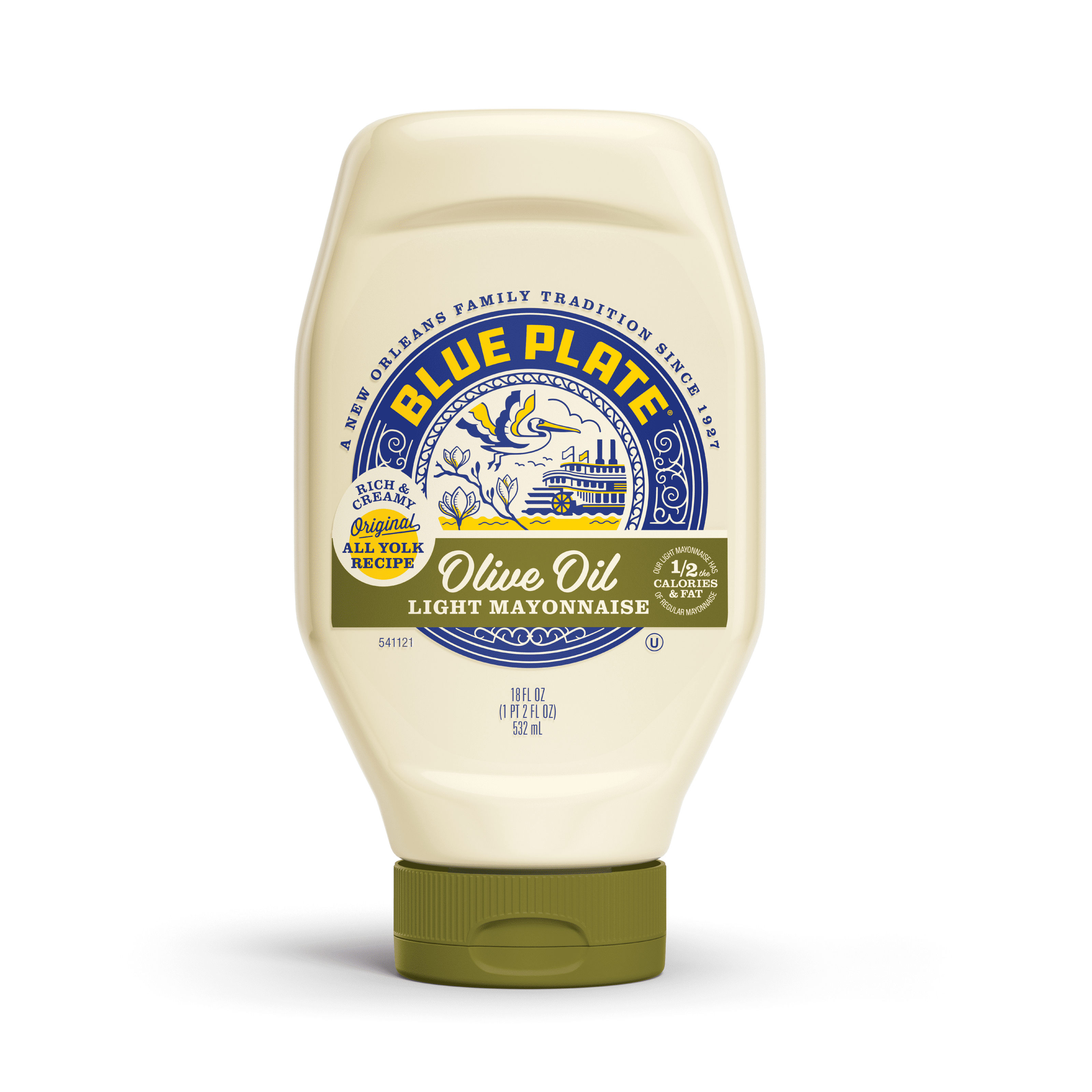 (3 pack) Blue Plate Light Mayonnaise with Olive Oil, 18 fl oz Squeeze Bottle
