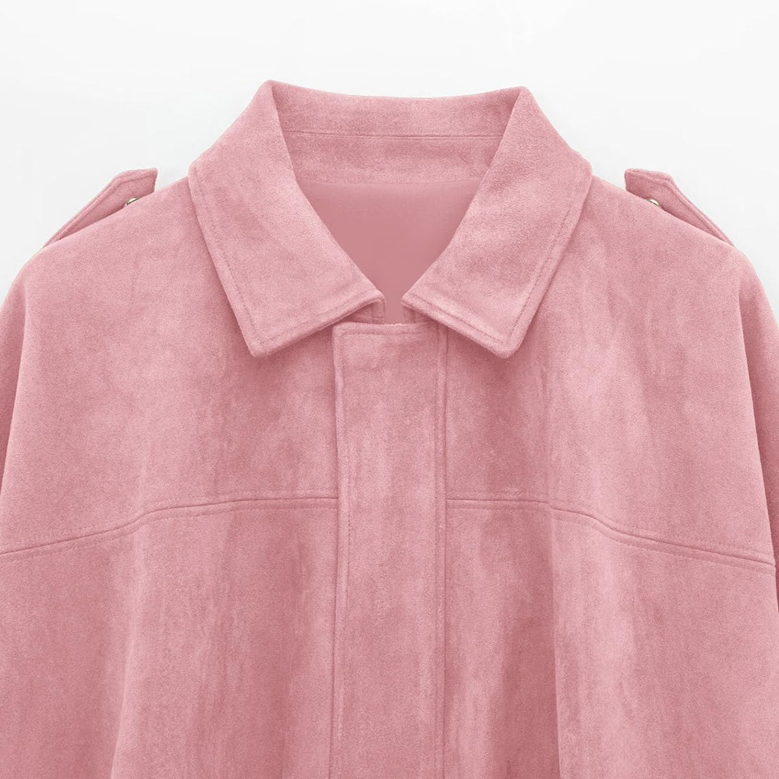 Veste Bomber Femme En Faux Daim - Manteau D'hiver Manches Longues - Style Décontracté Streetwear