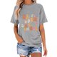 thumbnail image 1 of Blusa de Manga Corta Cuello Redondo Impreso Señoras Casual Top, Blusa Ligera de Poliéster para el Trabajo, la Fiesta Y Toda la Temporada de Uso Diario, 1 of 4