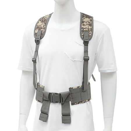Adjustable H-Harness Tactical Hunting Waist Battle Belt Suspenders ...