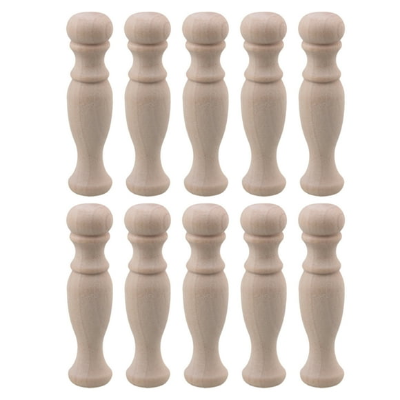 Unfinished Wood Baluster Spindles for DIY Woodworking 2.76" x 0.71" Pack of 10