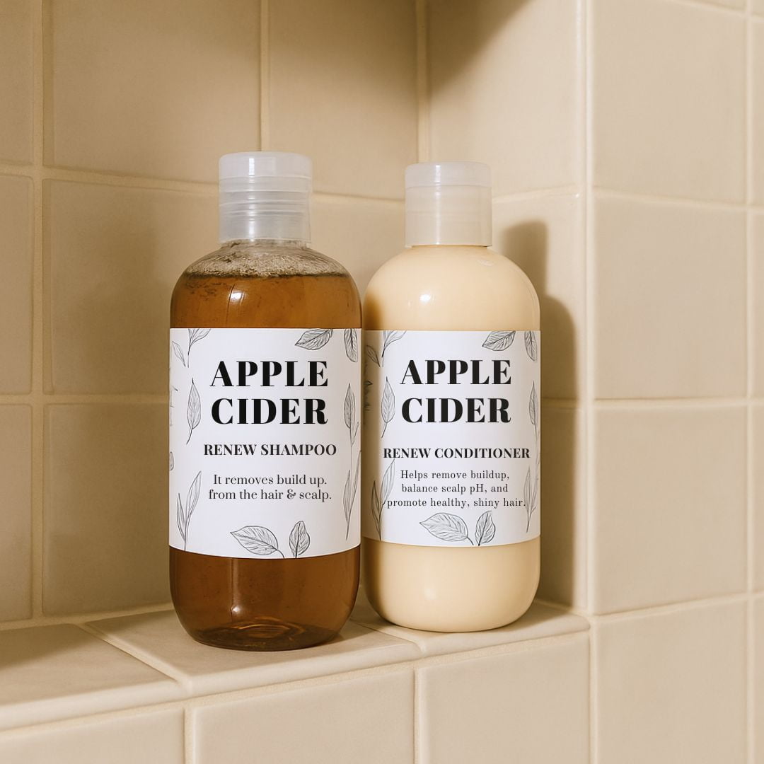 Nature Skin Shop Apple Cider Vinegar Shampoo and Conditioner Set, Clarifying Duo for Dull, Oily Hair, Adds a Brilliant Shine, 2-Piece Bundle