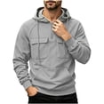 thumbnail image 4 of Admvng Men's Hoodies Sweatshirt Long Sleeve Fall Outfits Solid Casual Pullover Tops, 4 of 5