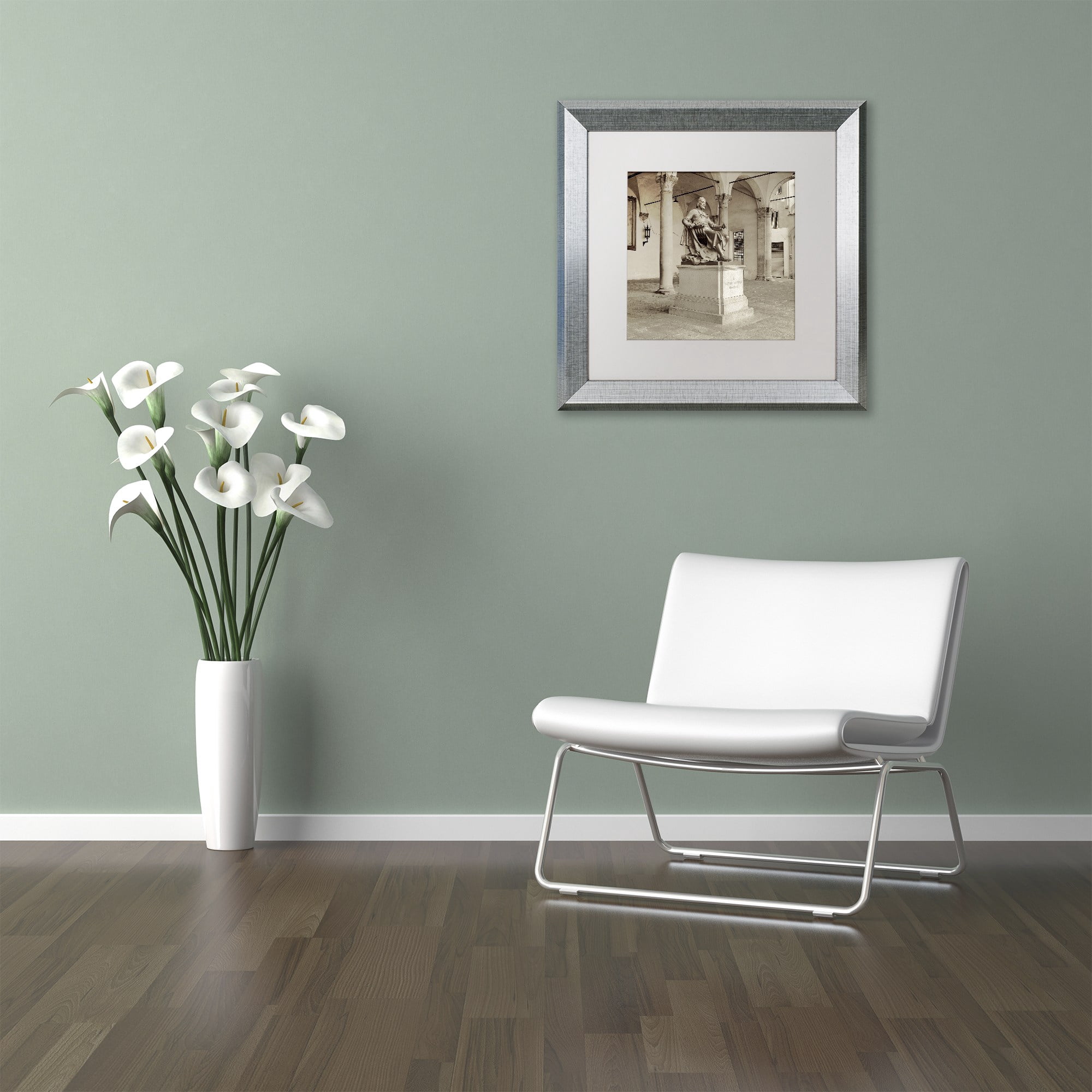 Trademark Fine Art "Lucca II" Canvas Art by Alan Blaustein, White Matte, Silver Frame
