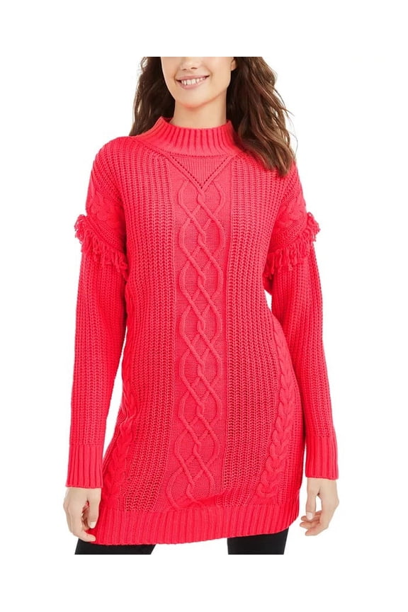 Junior's Tunic Sweater Red Size Medium