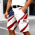 thumbnail image 2 of Casual Shorts for Men Men's Patriotic Independence Day Print Cargo Pants Outdoor Work Utility Trousers for Hiking Camping Adventure and Travel Red L, 2 of 5