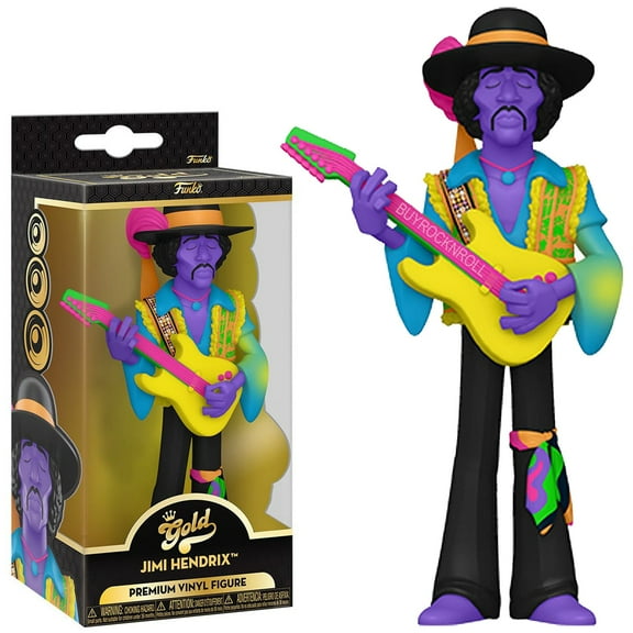 Jimi Hendrix 2023 Handpicked Funko 5" Gold Vinyl BlackLight Figure (black light)
